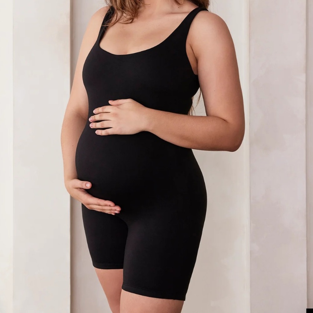 Elegant Maternity Romper - Black